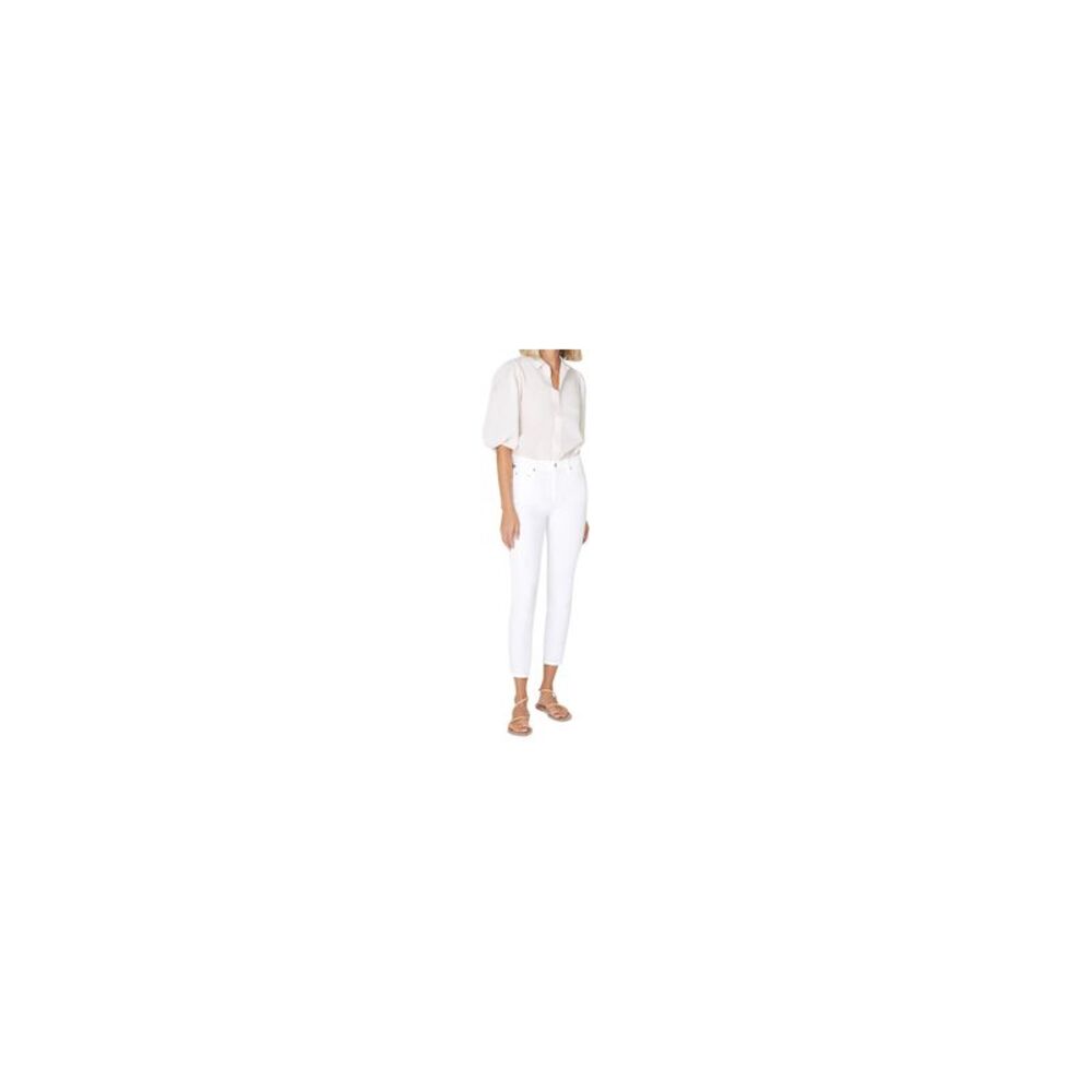 Citizens of Humanity Women's Rocket Crop High-Rise Skinny Jeans White Sculpt 24